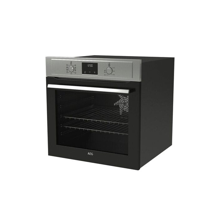 AEG 3000 Sreies BEX33501EM Surround Cook Electric Single Built in Oven with Retractable Dials in Stainless Steel