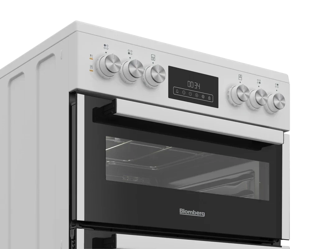 Blomberg HKRN651W 60cm Double Oven Electric Cooker with Vitroceramic Hob White