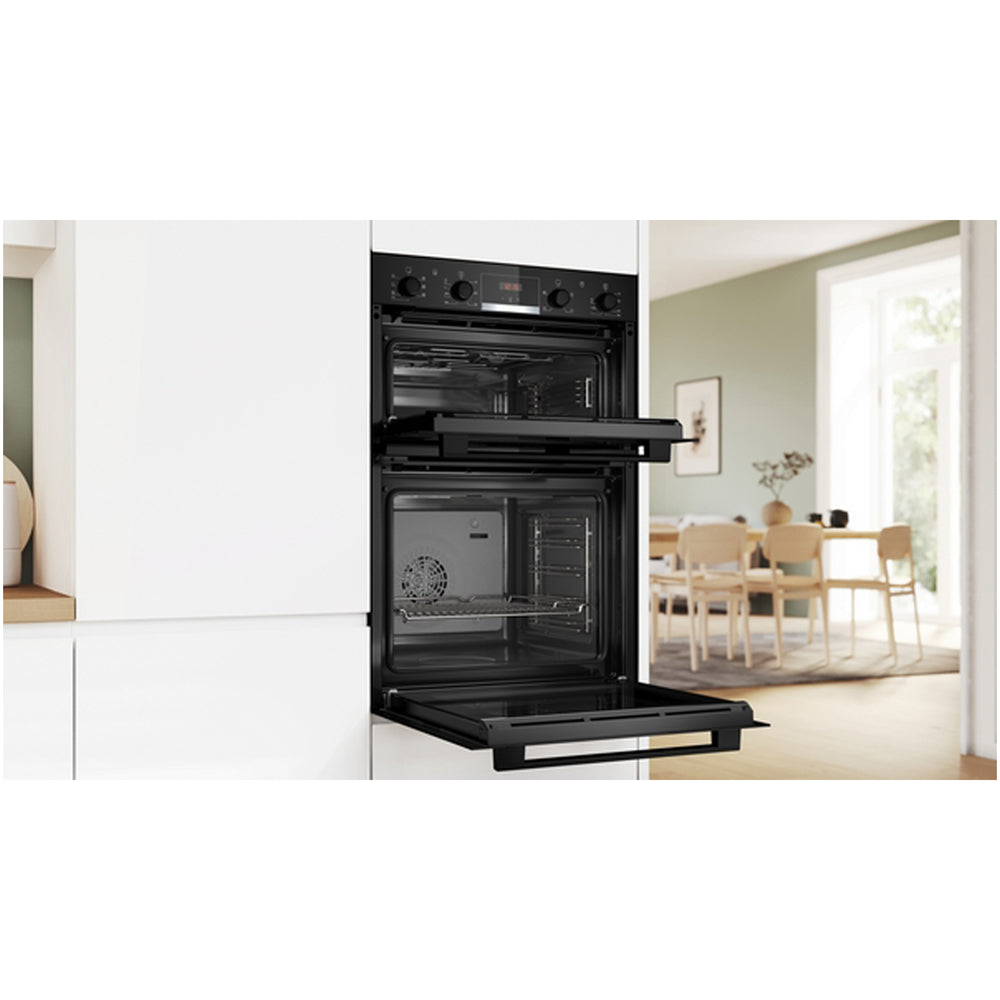 Bosch MBA533BB3B Series 4 Built-In Electric Double Oven Black - A+B Rated