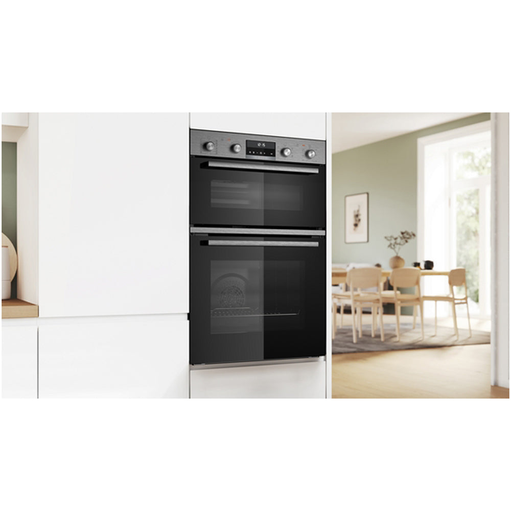 Bosch MBA578BS7B Series 6 Built-In Electric Double Oven Stainless Steel - A Rated