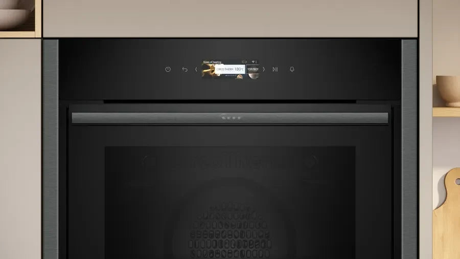 Neff B54CR71G0B N70 Slide and Hide Built-In Electric Single Oven Graphite Grey