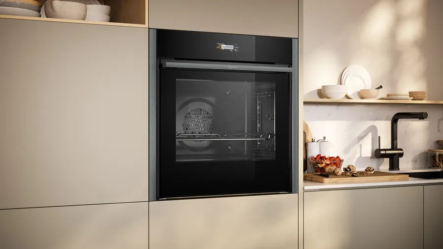 Neff B54CR71G0B N70 Slide and Hide Built-In Electric Single Oven Graphite Grey