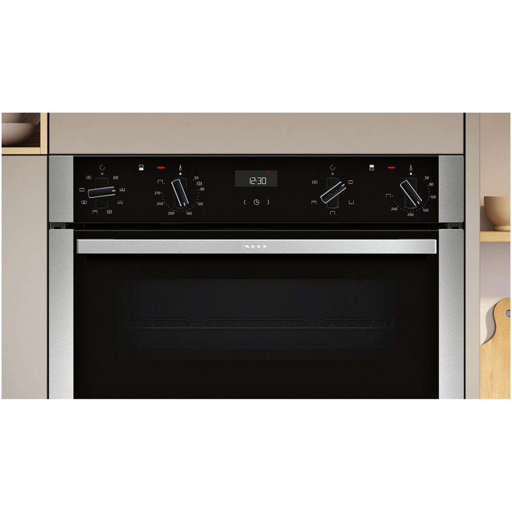 Neff U1ACE2AN3B N50 60cm Built In Electric Double Oven Stainless Steel